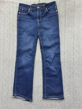 Mid-Rise Women's Boot Cut Jeans in Indigo Blue